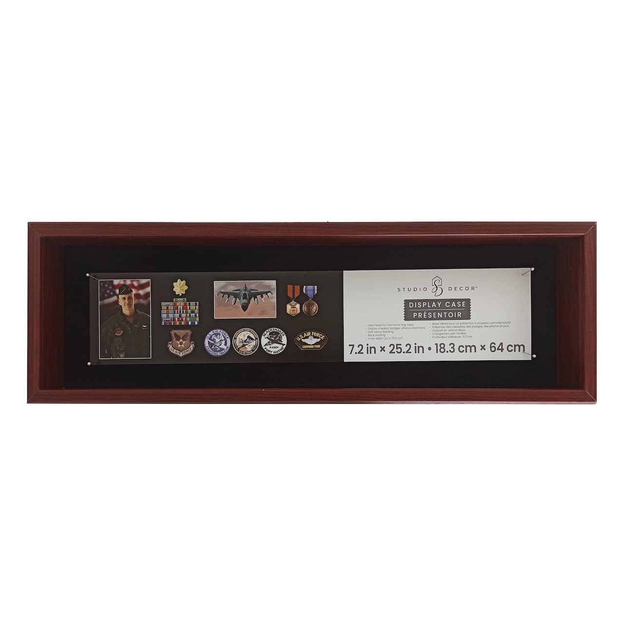 7.25" x 25.25" Mahogany Memorial Display Case by Studio Décor®